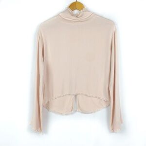 Anthropologie Cloth & Stone Blush Pink Button Back Blouse